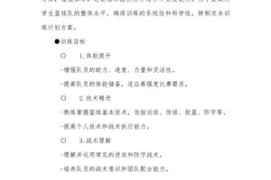 篮球队训练计划及方案范文大全